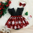 thumbnail image 5 of Odeerbi Christmas Dresses For Girls Toddler Baby Kids Cartoon Print Romper Backless Dress Outfits Black, 5 of 9