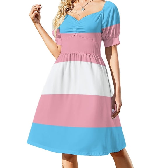Transgender Flag Sleeveless Dress Clothing Woman fashion