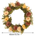 thumbnail image 2 of Puerta de entrada Corona de crisantemo artificial Decoración floral Oficina en casa Puerta Colgante Guirnalda de flores, Rosa roja, Rosa Jumpingount HA9041-02B, 2 of 6