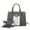 Circular Charcoal Gray, variant on Christine Circular Print Vegan Leather Women's Satchel Handbag & Wristlet Wallet, Sleek Top-handle Purse Handbag by Mia K 2 pcs - Pink