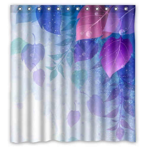 XDDJA Beautiful Raindrop Leaf Art Pattern Design Shower Curtain Waterproof Polyester Fabric Shower Curtain Size 66x72 inches