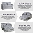 thumbnail image 2 of 53" Adjustable Velvet Sleeper Loveseat Couch, Pull-Out Couch Bed with Side Pockets, Convertible Loveseat Sofa Bed with 3-in-1 Design for Living Rooms, Apartments, Cement Grey, 2 of 4