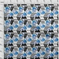 thumbnail image 3 of oneOone Cotton Jersey Medium Blue Fabric Triangle Sewing Fabric By The Yard Printed Diy Clothing Sewing Supplies 58 Inch Wide, 3 of 4