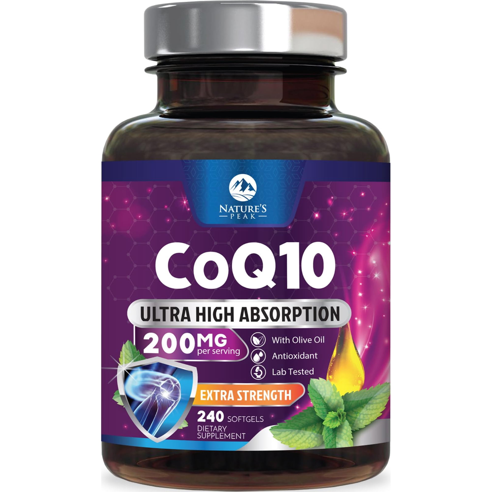 CoQ10 200mg Softgels - 3x Better Absorption Coenzyme Q10 Heart Health Support - Co Q 10 Softgel Supplement With Black Pepper - Energy & Antioxidant Support for Women & Men, Bottled USA - 240 Softgels