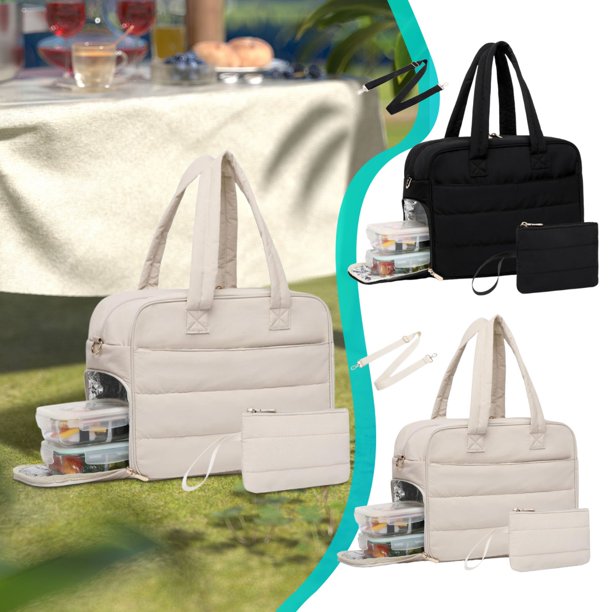 Bolsa De Almacenamiento Bolsa térmica 2 en 1 para almuerzo y portátil para mujer, con correa desmontable, gran capacidad de 24,8 l JASKFLY