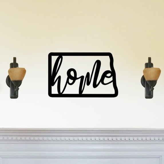 North Dakota Home State Silhouette Solid Steel Home Decor Decorative Accent Metal Art Wall Sign