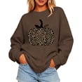 thumbnail image 4 of GYUJNB Womens Hello Fall Leopard Pumpkin Graphic Sweatshirt Crew Neck Oversized Long Sleeve Pullover Fall Thanksgiving Top,M, 4 of 6