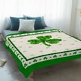thumbnail image 4 of St. Patrick's Day Blanket Soft Cozy Warm Throw Blanket for Couch, Plush Fuzzy Flannel Fleece Blankets for Sofa, Spring Green Shamrock Leaves Beige Bed Blankets Lightweight Gifts for Women, 50"x60", 4 of 9