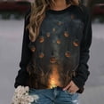 thumbnail image 2 of Bzhegqhd Women's Halloween Printed Pullover Tops Long Sleeve Raglan Sleeve Round Neck Fashion Casual Sweatshirt Soft Comfort Fall, 2 of 5