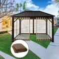thumbnail image 6 of Colaxi Outside Canopy Outdoors Gazebo Netting Large Easily Set up Rectangle Camping Net Rectangular Foldable Outdoor Summer Nets Shelters Screen Tents Khaki 10x12FT, 6 of 10