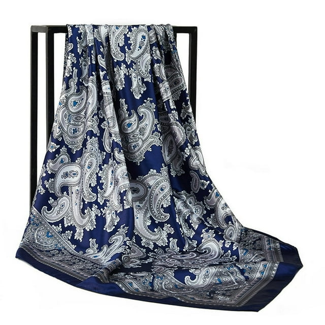 MesaSe Femmes Tête Wrap Vintage Rétro Forme Carrée Contraste Couleur Pliable Tête Protection Tissu Doux Imprimé Paisley Écharpe d'Été Femelle