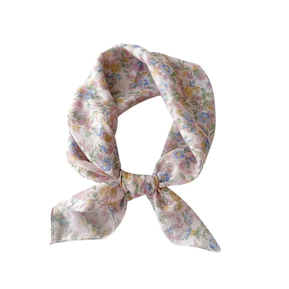 Fewfanhot Neckerchief Scarf, Satin Silk Linen Pleated Scarf Narrow Head Wrap Scarf for Decoration, Braided Hair Tie Scarves for Women, Handbag Scarfs