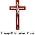 thumbnail image 6 of Wooden Walnut Finish Standing Catholic Crucifix Cross with Silver Toned Jesus Christ, 6 Inch, 6 of 7