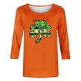 thumbnail image 2 of TaTaai Women St. Patrick's Print Crew Neck 3/4 Sleeve Black T-Shirt Loose Casual Top Ladies Spring Street Wear Lightweight Breathable Non-See-Through No Fading Soft Top Gift, 2 of 7