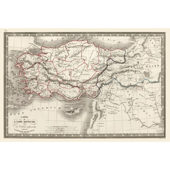 Historic Map - Asia Minor Turkey - Monin 1839 - 34.40 x 23 - Vintage Wall Art