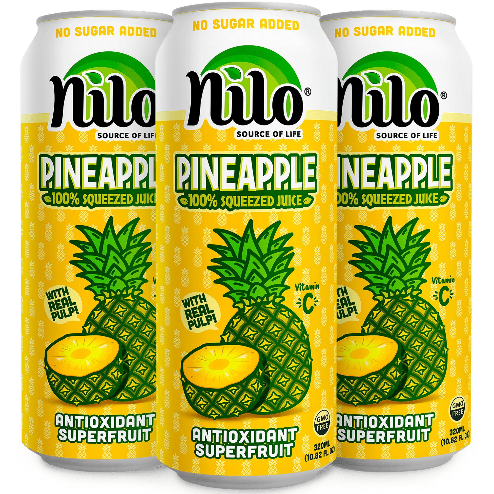 NILO Pineapple Juice | 100% Squeezed Pineapple Pina | NO Sugar added | NOT From Concentrate | 10.8 oz (Pack of 12)