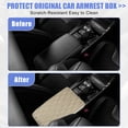 thumbnail image 3 of Auto Armrest Cushion Cover Center Console Box Pad Waterproof Faux Leather Cushion Pad Protector Universal Beige, 3 of 6