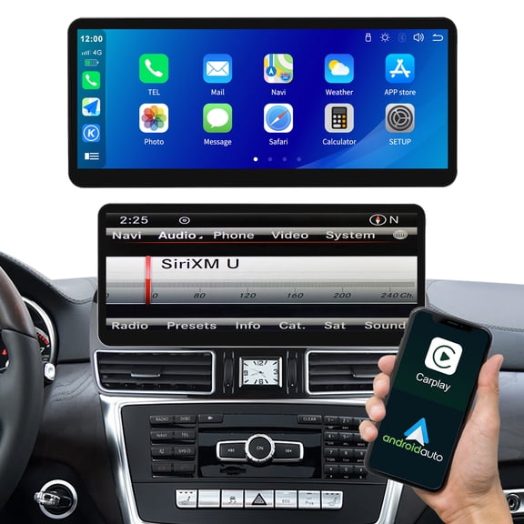 12.3 Inch Wireless Carplay Car Radio Stereo for Mercedes-Benz ML W166 GL X166 2012-2015 with NTG4.5 System Multimedia Player Support Siri/Mirrorlink/Android Auto
