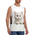thumbnail image 2 of Fotbe Cute Kittens And Puppy Men's Camiseta sin Mangas Estampada para Hombres, Playera Casual para Gimnasio, Entrenamiento, Playa-XX-Large, 2 of 7