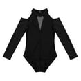 thumbnail image 6 of DPOIS Girls Team Basic Stretch Mock Neck Long Sleeve Leotard Dancewear, 6 of 7