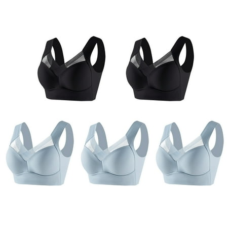 HYSYSB Sports Bras for Women bras for Women wireless Bra seamless Bra sticky Adhesive Vanity Panel Bra Yoga Crop Vest Bras Back Bras Materni Grey bralettes for Women Black 2 4XL