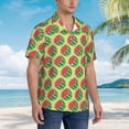thumbnail image 5 of Daiia Summer Watermelon Hawaiian Shirt for Men Gentle Cotton Regular Short Sleeve Casual-XX-Large, 5 of 9