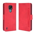 thumbnail image 1 of Case for Motorola MOTO E7 Cover Adjustable Detachable Card Holder Magnetic closure Leather Wallet Case - Red, 1 of 5
