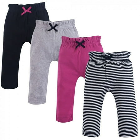 UPC: 0660168661736 | Touched by Nature Baby and Toddler Girl Organic Cotton Pants 4pk Black Berry 6-9 Months