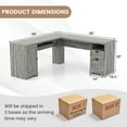 thumbnail image 3 of Costway L-Shaped Corner Computer Desk Writing Table Study Workstation with Drawers Storage, 3 of 10