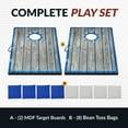 thumbnail image 3 of Hathaway LED Cornhole Set with Rustic Target Boards and 8 Bean Toss Bags, Lighted Target Areas, Carry Handles for Portability – Blue/White, 3 of 7