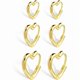 thumbnail image 1 of Chenchen 925 Sterling Silver 3 Pairs Heart Earrings Set for Women 14K Gold Plated Hoops, Minimalist Hearts Shaped Small Big Silver Huggie Hoop Trendy Earring Hypoallergenic Thick Chunky Earings, 1 of 1