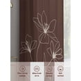 thumbnail image 6 of Brown Floral Sheer Curtains 63 Inch Length 2 Panels Set, Spring Flower Voile Window Treatment Rod Pocket Curtains Sheers Drapes for Bedroom/Living Room/Kitchen 52x"63"x2, 6 of 7