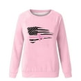 thumbnail image 4 of Luxalzxs Pink Ribbon Breast Cancer Shirt for Women American Flag Graphic Print Pullover Casual Long Sleeve Crewneck Sweatshirt October Cancer Fighter Shirts, 4 of 4