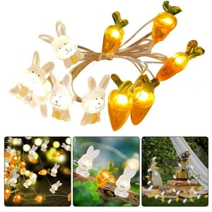 Dvkptbk Corde de lampe Bunny de Pâques LED Lumières 10 Lumières 3.28 Batterie de pieds pour lampes de décoration & Éclairage