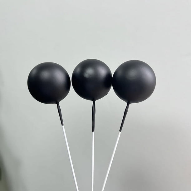 Adornos decorativos para tartas con forma de bola dorada, bola plateada, bola morada, bola blanca, bola azul, polvo y bola negra