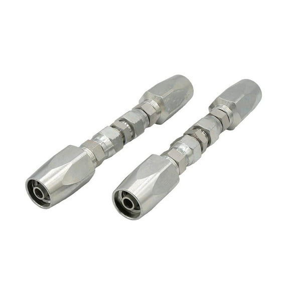 2Pcs Hydraulic Hose Field Repair Kits 3/8" Steel Female JIC w/ Adapter - Reusable Hydraulic Fittings for Wire Hydraulic Hose Compatible w/ R2, R16, R17, R19 - 3/8" Inner Diameter