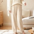 thumbnail image 7 of Women's Stripe Pajama Pants Casual Elastic Waist Loose Wide Leg Lounge Bottoms Comfy Casual Breathable Everyday Wear, 7 of 7