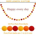 thumbnail image 5 of Olilia Christmas Pom Pom Garland Christmas Decorations for Tree Indoor Home Room Decor Cute Hanging Felt Ball Red Yellow Orange Pompom Bead Ornament String Banner Garland Xmas Birthday Party Supplies, 5 of 5