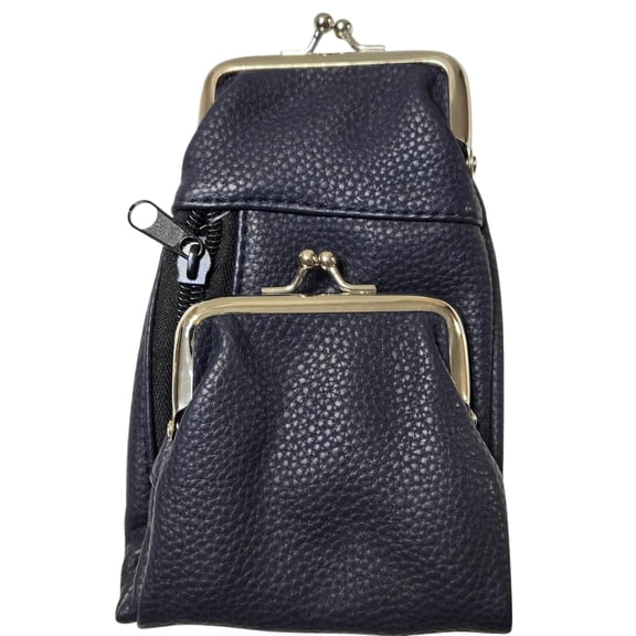 Delux 100s Cigarette Case with 2 Compartment one for ID, CC The Other for Change. Faux Leather. (Blue)