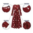 thumbnail image 5 of ZANZEA Women's Muslim Dresses Polka Dots Printed Full Sleeve Layered Dress, 5 of 9