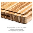 thumbnail image 6 of Carving Board - Extra Large (XL) Wood Cutting Board with Juice and Grip Handles - Reversible Teak Edge Grain Wood - Knife Friendly - FSC Certified, 6 of 9