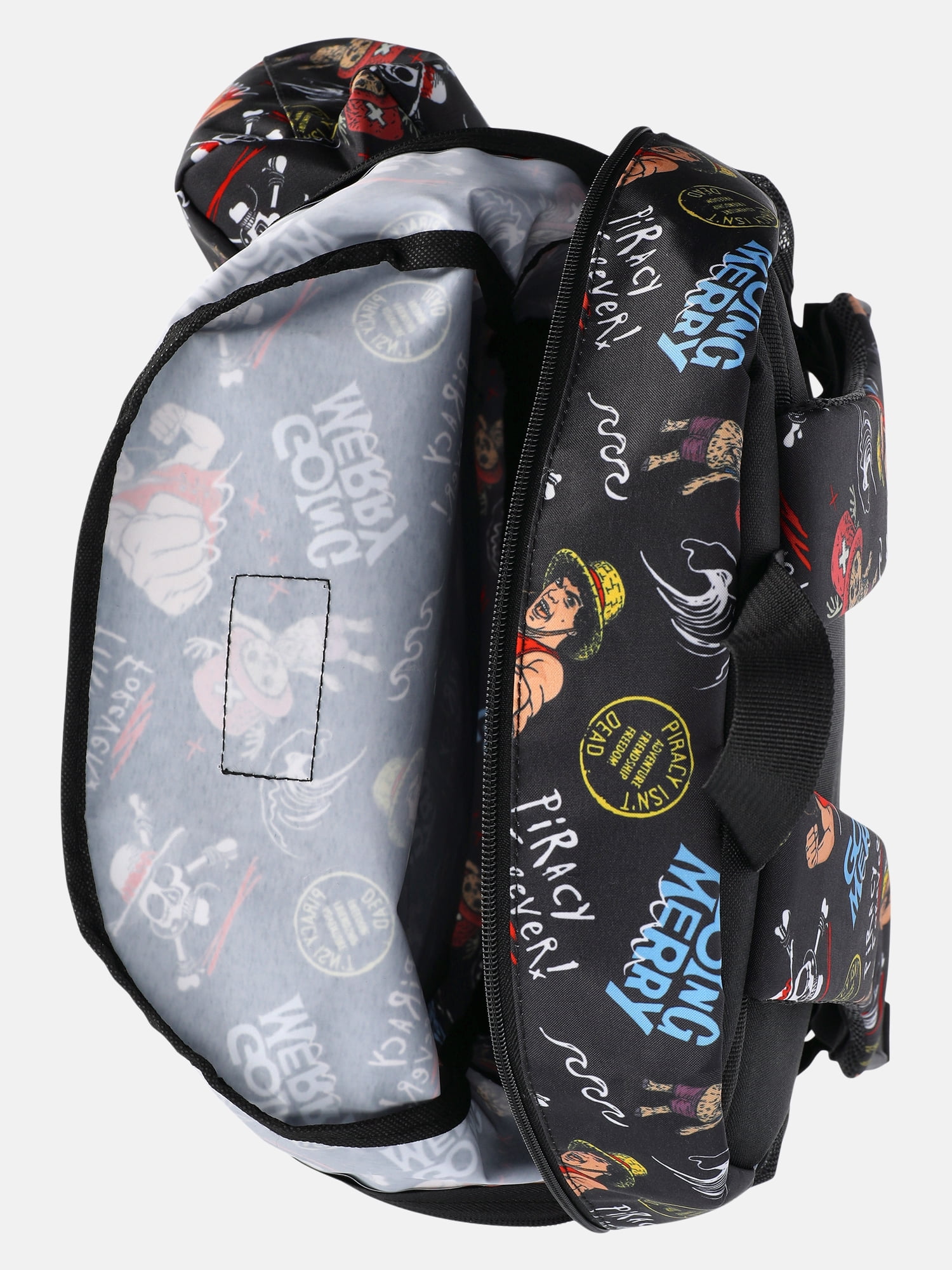 Netflix One Piece Unisex 17" Allover-Printed Backpack with Pencil Pouch, Black