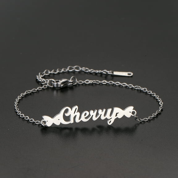Custom Personalized Name Stainless Steel Butterfly Letters Chain Bracelet for Women Girls Customized Bangle Party Jewelry