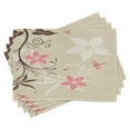 thumbnail image 1 of Ambesonne Flower Art Place Mats Set of 4, Flying Dragonflies, Standard Size, Brown Tan, 1 of 6