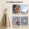 thumbnail image 4 of Adhesive Picture Hooks Heavy Duty Wall Hangers, No Drill Nail Free Sticky Hooks, 20 lbs Capacity Waterproof Transparent Hooks for Frames, Bathroom, Kitchen(RL 2.36×2.36 Inch 24 PCS), 4 of 6