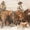 The Roundup Warm, variant on Elephant Stock Kentucky Morning I Wall Art - Horizontal Canvas Wall Art - Living Room Wall Decor - Animal Canvas - Brown And Blue Decor By Valtcho Tonov - 12" x 8"