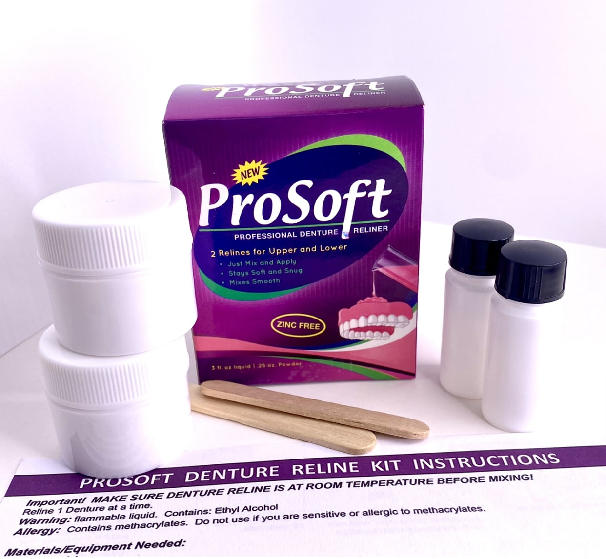 Buy Prosoft Denture Reliner Reline Kit For Two Denture Plates Products Online in India at Best