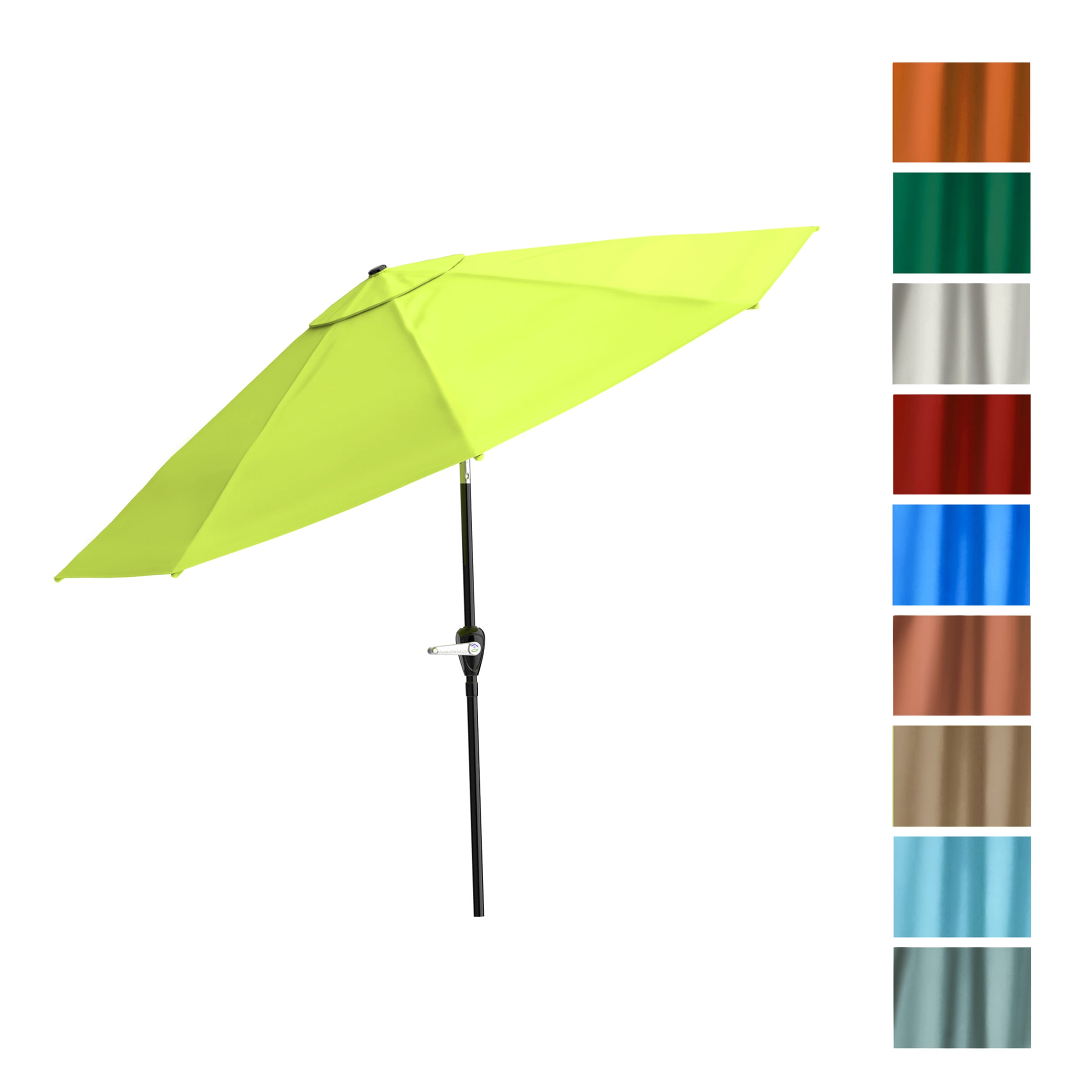 Pure Garden 10FT Patio Umbrella - Auto Tilt and Vented Canopy (Lime Green)