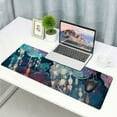 thumbnail image 6 of nygtbtfer Desk Mat Neon Blue Large Extended Gaming Mouse Pad Cute Ocean Moon Mats Computer Laptop Keyboard Mouse Mat Desk Pad , Desktop Protector for Women with Stitched Edges 31.5x11.8 in, 6 of 6
