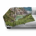 thumbnail image 3 of Coastal Soft Flannel Fleece Blanket, View of Vernezza Famous Fisherman Village Cinque Terre Italy Ligurian Sea Artwork, Cozy Plush for Indoor and Outdoor Use, 50" x 70", Multicolor, by Ambesonne, 3 of 6